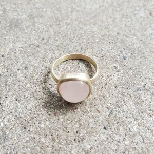 Adorable dainty rose quartz and gold plate ring
